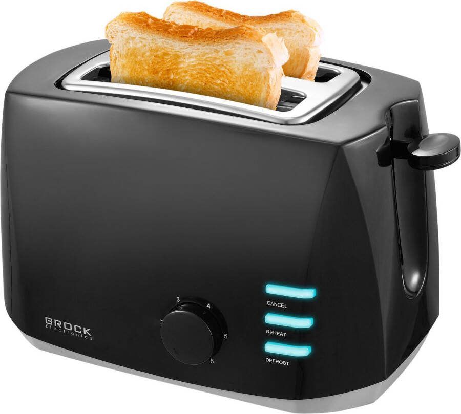 Brock Electronics Broodrooster BT 1005 BK (6 standen Ontdooifunctie Zwart)