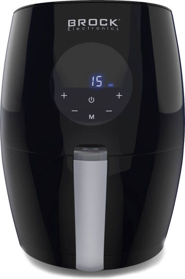 Brock Electronics BROCK Digitale Airfryer 3.5L – 1200W Heteluchtfriteuse Zonder Olie – PFAS-vrij Antiaanbaklaag & Touchscreen – Zwart