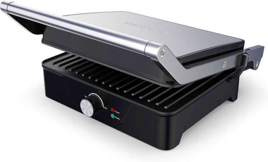 Brock Electronics BROCK Grote Contactgrill – Tafelgrill & Tosti Apparaat – Grillplaat 30 x 24 cm – Instelbare Temperatuur – PFAS Vrij – 1500W – Zwart