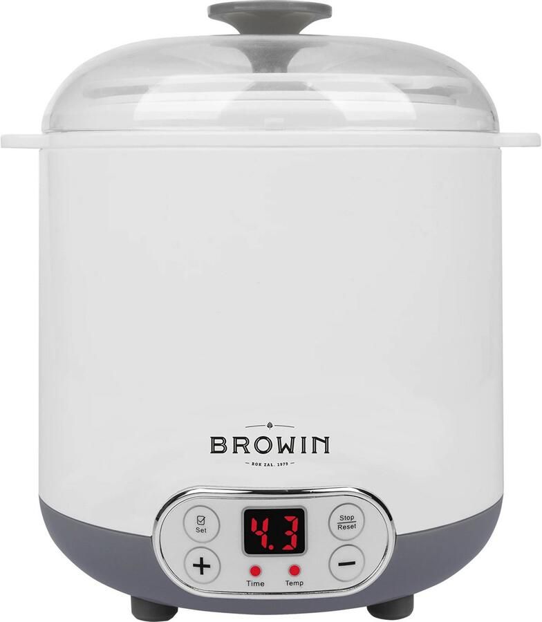 Browin Yoghurtmaker met Timer en Instelbare Temperatuur – Voor Yoghurt Griekse Yoghurt Kefir en Kwark