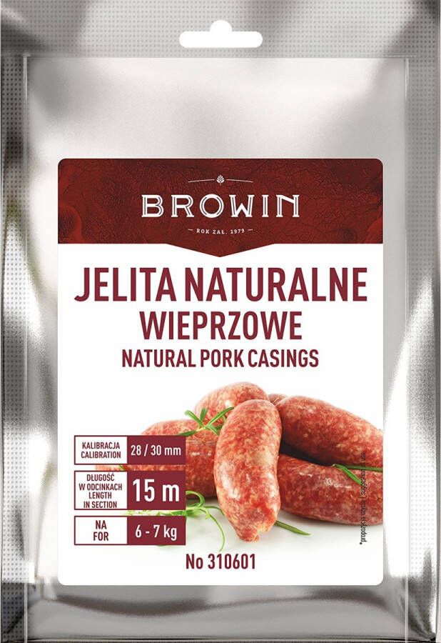 Browin Natuurlijke darmen varken 28 30 mm 15 m inclusief recept
