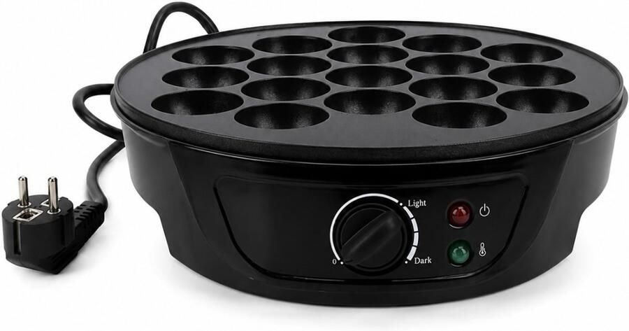 BSS Poffertjesmaker Elektrisch – Takoyaki Maker met Anti-aanbaklaag – Mini Pannenkoekenmaker voor Poffertjes Takoyaki Cake Pops en Snacks