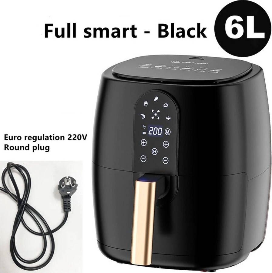 BTD-airfryer BTD Nieuwe Elektrische Diepe Lucht Friteuses 6l Grote Capaciteit-Slimme-Automatische-Huishoudelijke-Multifunctionele-Led-Touchscreen-Friteuse