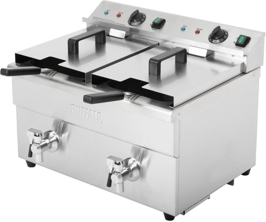 Buffalo Dubbele Inductiefriteuse 2x 3000w CT012 Horeca & Professioneel Horeca & Professioneel