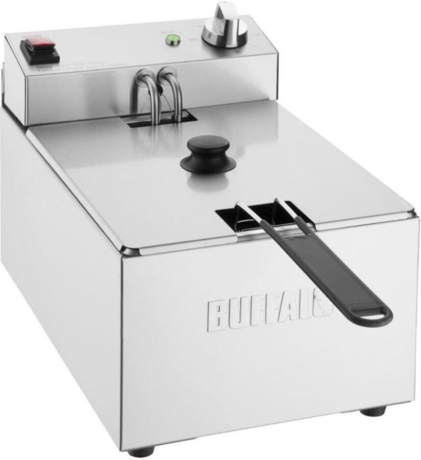 Buffalo Elektrische Friteuse 5 Liter RVS Frituurpan incl. Mand en Deksel Overhittingsbeveiliging