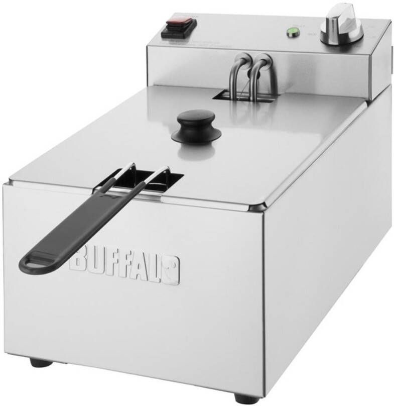 Buffalo Elektrische Friteuse 5 Liter RVS Frituurpan incl. Mand en Deksel Overhittingsbeveiliging