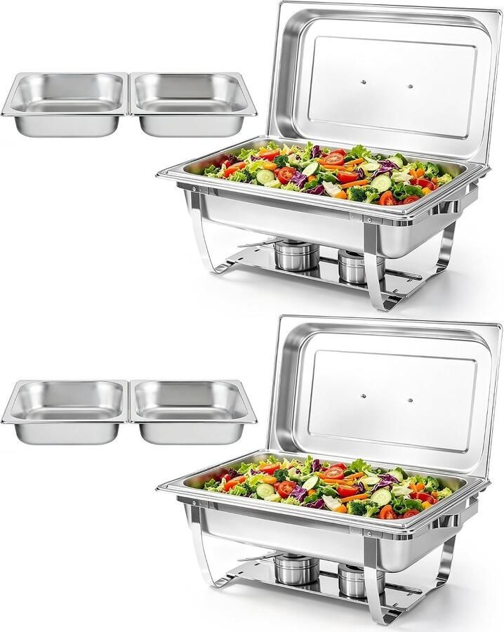 Buffet Set Zilver 9 Liter Chafing Dish met Roldeksel Voor Feestjes en Evenementen