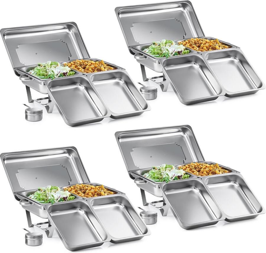 Buffetwarmer Set 9L RVS 4 Stuks