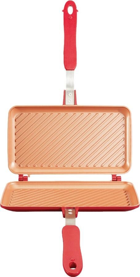 Bulbhead Red Copper Flipwich DUO – tosti ijzer – grillpan panini grill apparaat – geschikt voor alle kookplaten – sandwichmaker – tosti apparaat