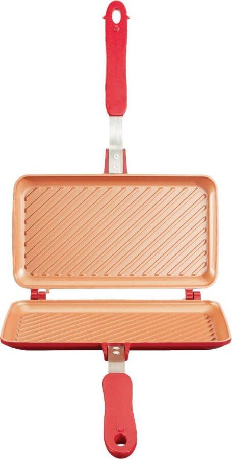 Bulbhead Red Copper Flipwich DUO – tosti ijzer – grillpan panini grill apparaat – geschikt voor alle kookplaten – sandwichmaker – tosti apparaat