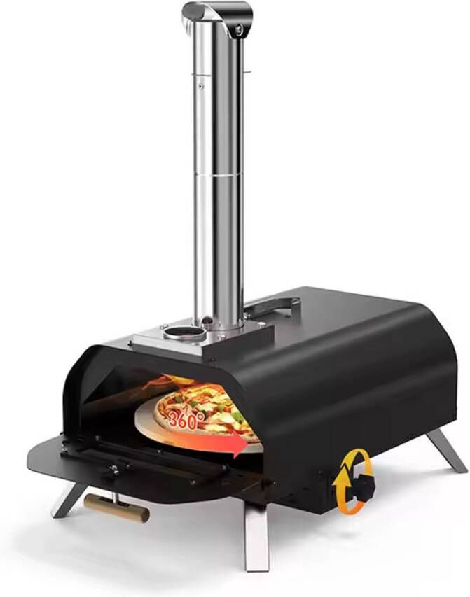 Burnic pizzaoven Prato voor buiten Pizzaovens Hout Gestookt Inclusief Schoorsteen ø 33 cm Draagbaar en Opvouwbaar Tot 500°C