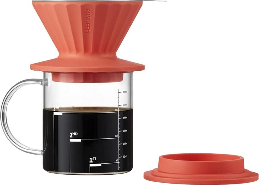 BUYDEEM CD1024 Filter Koffiezetapparaat Vivid Oranje Roestvrijstalen Filters Mobiel Design