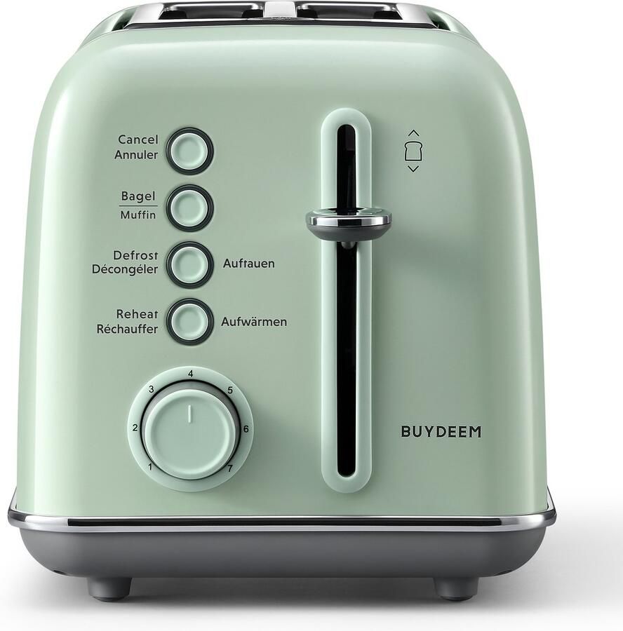BUYDEEM DT620E Tosti-apparaat Retro Stijl 2 Plakjes Cozy Greenish
