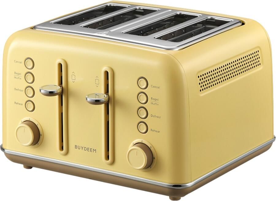 BUYDEEM DT640E Toster 4 Krommen Mellow Yellow Retro Stijl
