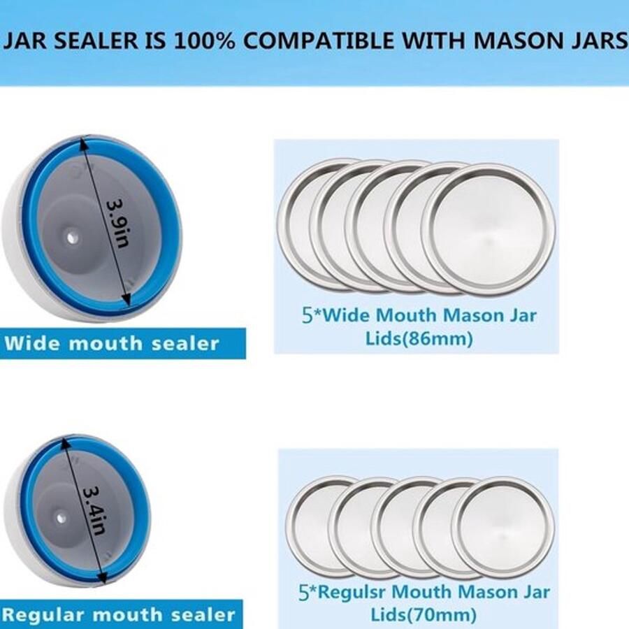 By Shayne Vacuüm Sealer Voedsel Opslag Food Saver Jar Sealer