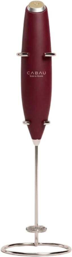 Cabau Bloom Mixer – Draadloze Elektrische Mini Mixer voor Shakes & Supplementen – Cherry – Dubbele Whisk Klontvrij Mixen zonder Shakebeker – Incl. Standaard