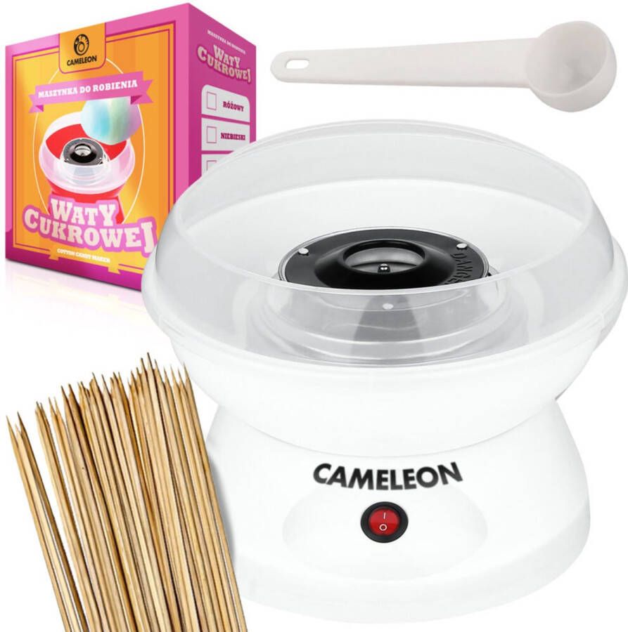 Cameleon Suikerspinmachine Eenvoudig Suikerwolken Creëren Wit Inclusief Stokjes!