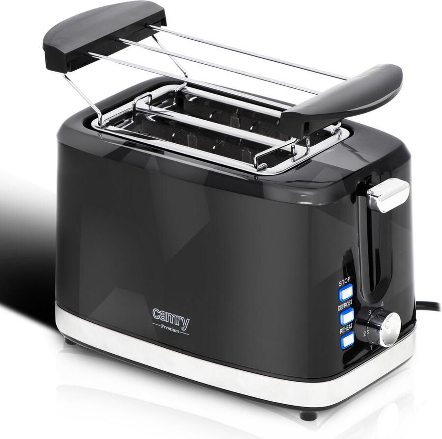 Camry Broodrooster 6 standen Zwart Broodroosters Broodrooster retro 900W