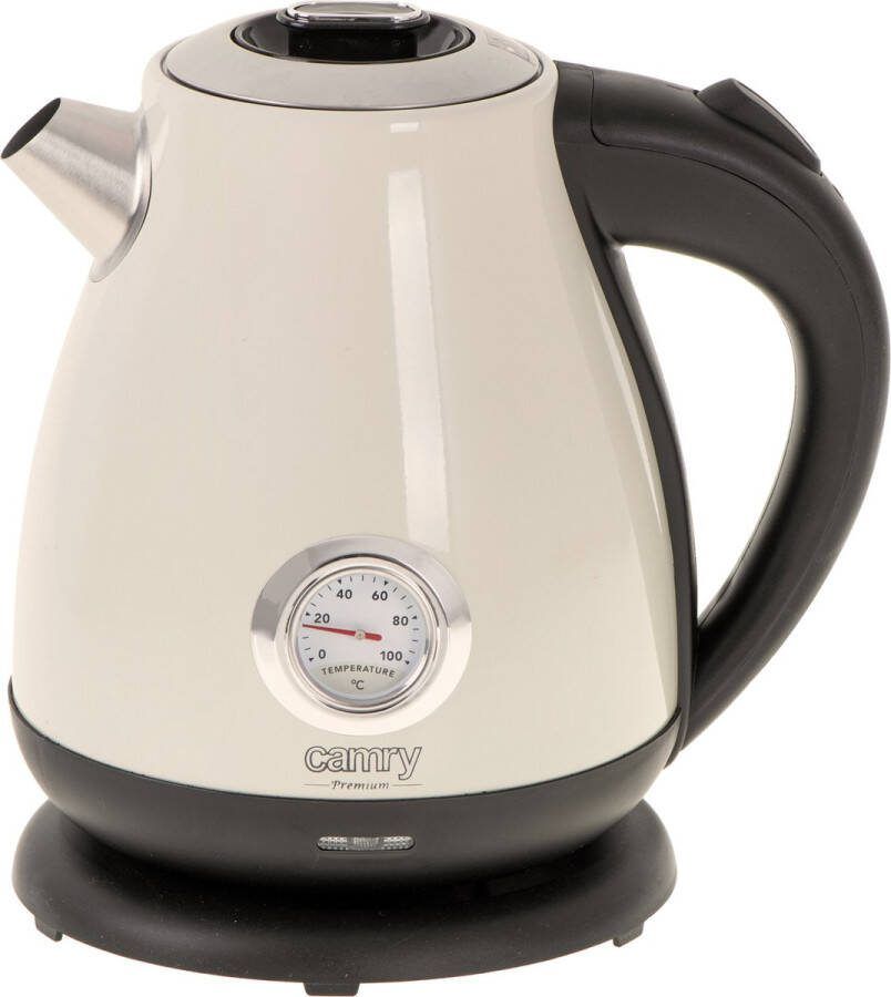 Camry CR 1344 Elektrische waterkoker met thermometer 1.7 liter Creme