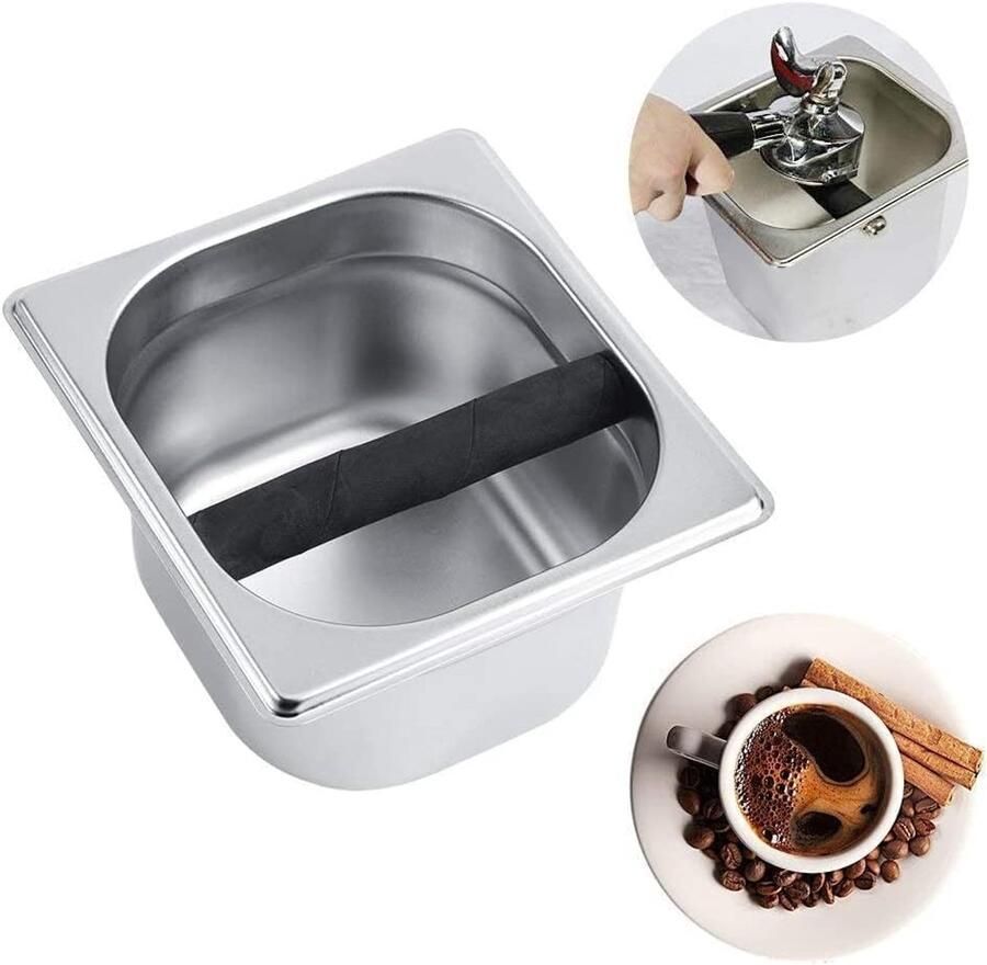 Candala Afklopcontainer afklophouder zeefhouder accessoires afklopcontainer voor zeefdragers Knock Box espresso afklopbak afklopdoos voor koffiedik