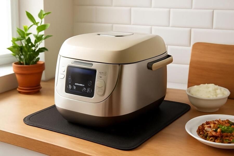 Candala Vuurvaste onderlegger 60 x 40 cm hittebestendige mat voor airfryer heteluchtfriteuse koffiezetapparaat antislip siliconenmat met glasvezelbescherming voor keukenwerkblad oven grill