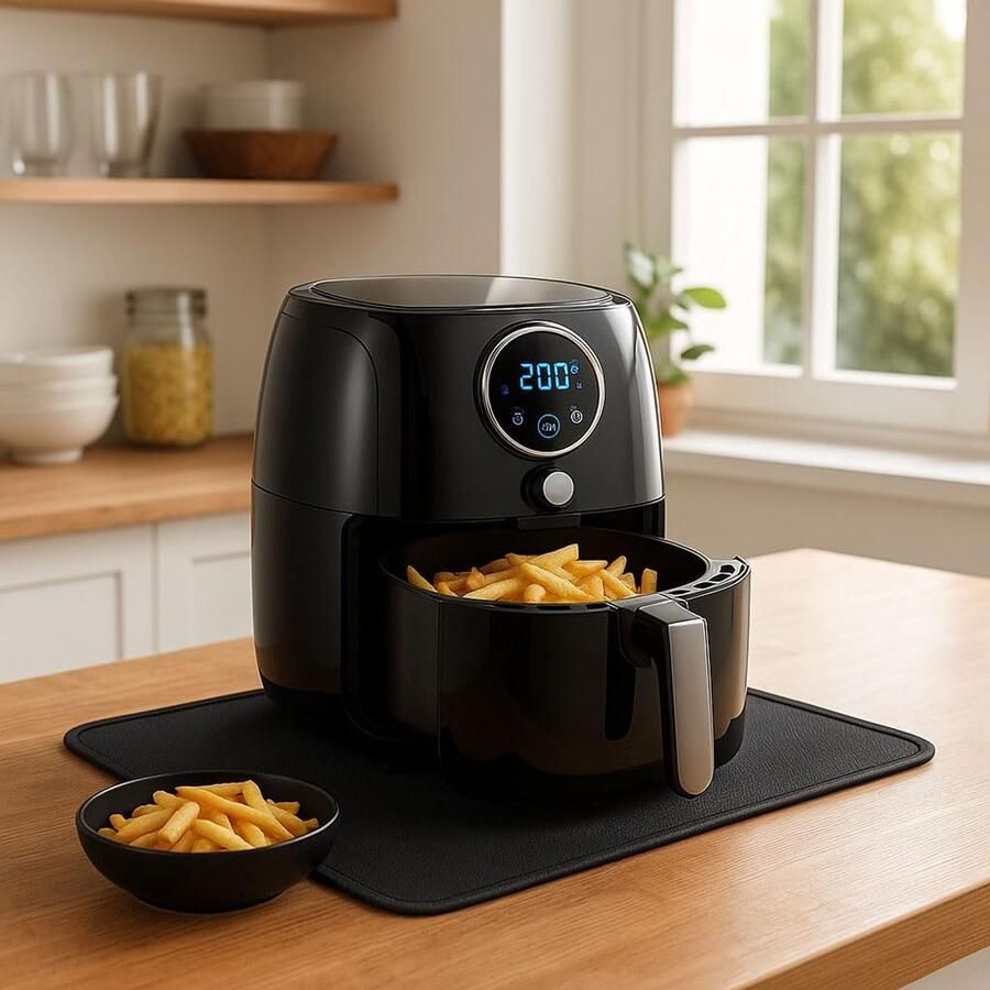 Candala Vuurvaste onderlegger 60 x 80 cm hittebestendige mat voor airfryer heteluchtfriteuse koffiezetapparaat antislip siliconenmat met glasvezelbescherming voor keukenwerkblad oven grill