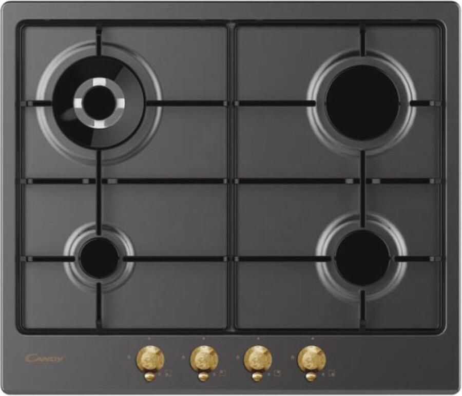 Candy Classic CHW6BR4WGTGH Antraciet Ingebouwd 60 cm Gaskookplaat 4 zone(s)