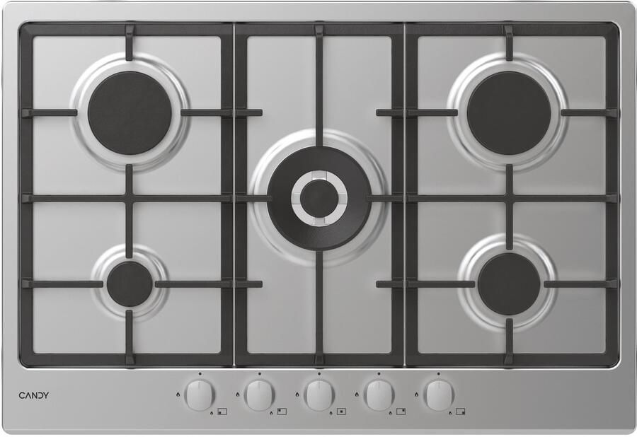 Candy Timeless CHG74WX Roestvrijstaal Ingebouwd 74.5 cm Gaskookplaat 5 zone(s)