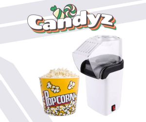 Candyz Popcornmachine – Popcornapparaat – Popcornmaker – Popcornmachine op lucht – Retro popcornmachine voor thuisgebruik – wit