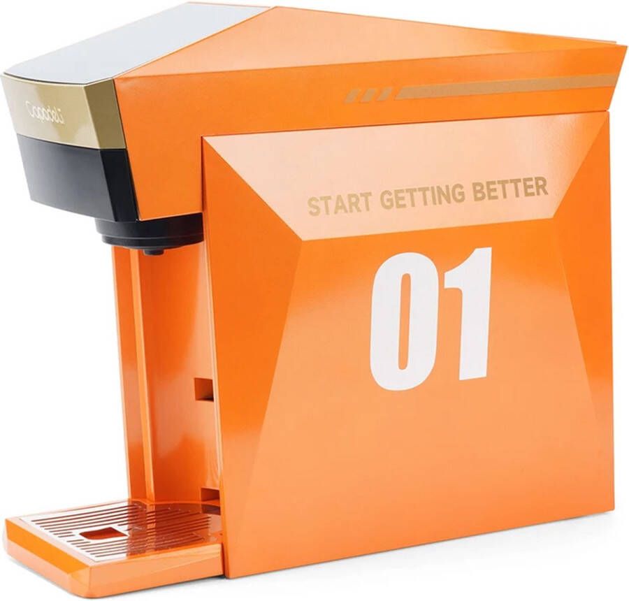 Capadeli 4 in 1 Multi Capsule Koffiemachine Compatibel met Nespresso Dolce Gusto K-Cup en Gemalen Koffie (Oranje)