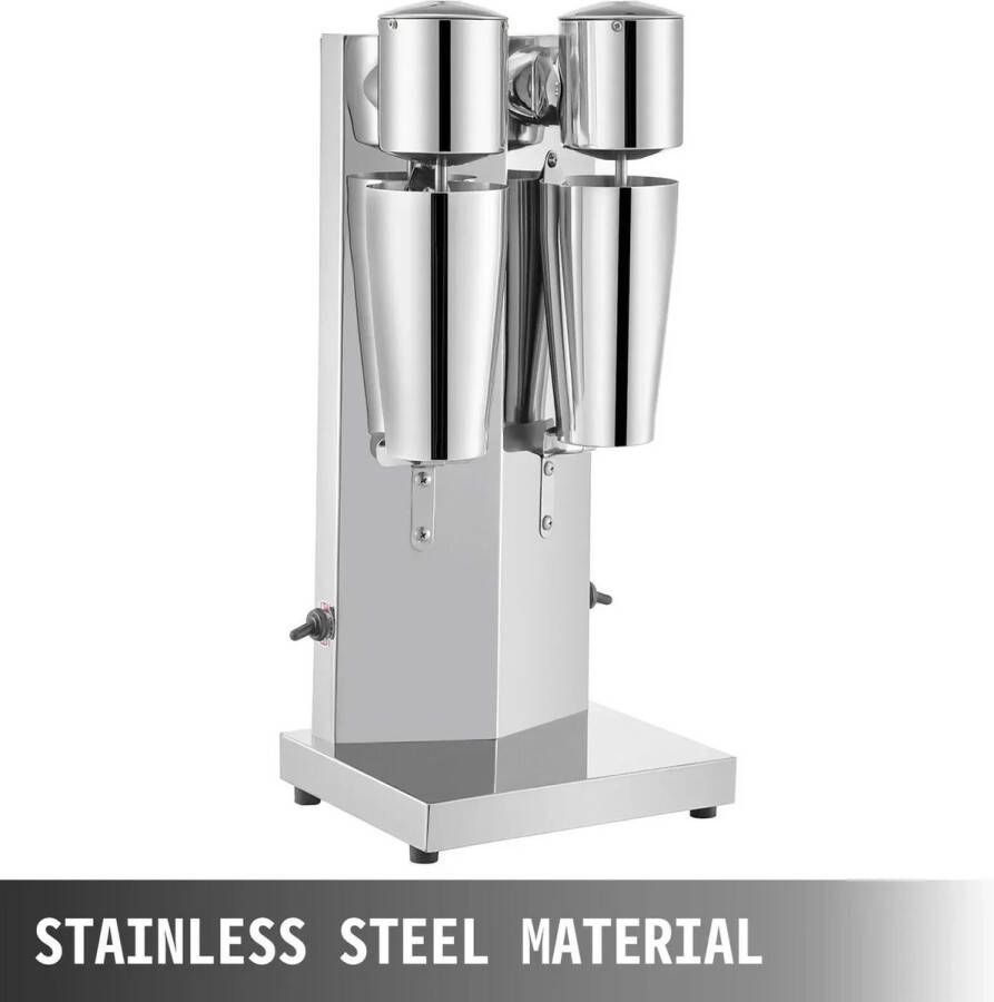 Carlovo Milkshake Machine Milkshake Maker Blender Smoothie Maker RVS Smoothie Dubbele Beker Milkshake 800ml 180W