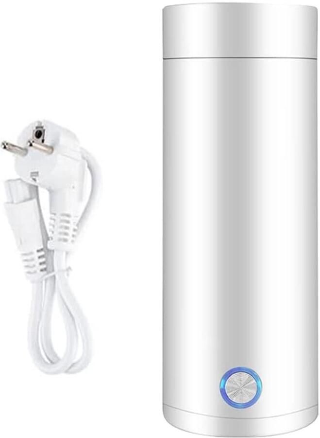 Carmdering Draagbare Waterkoker Elektrische Waterkoker Reis Waterkoker 3-in-1 400ml 304 RVS 300W 5 min koken auto-off Voor reis & kantoor Compact & lichtgewicht