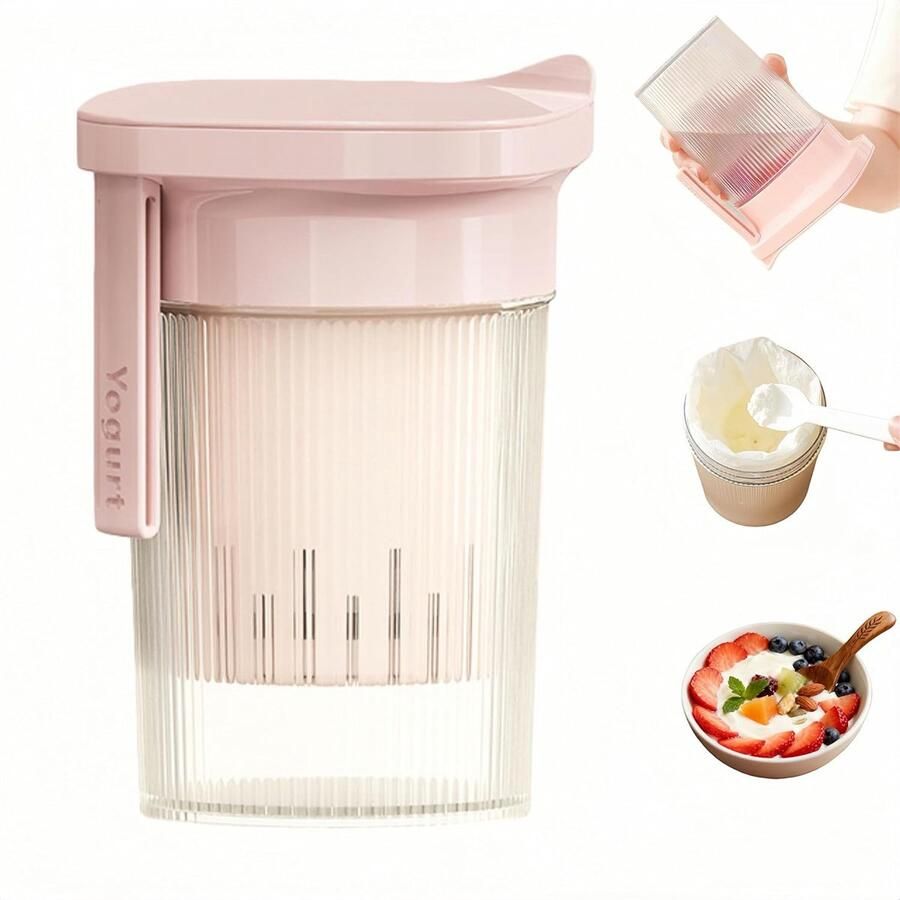 Carmdering Yoghurt Zeef Maker -Yoghurt Maker Zeef Multi Yoghurtzeef voor Griekse Yoghurt Sojamelk en Meer， Kaas en Sojamelk roze