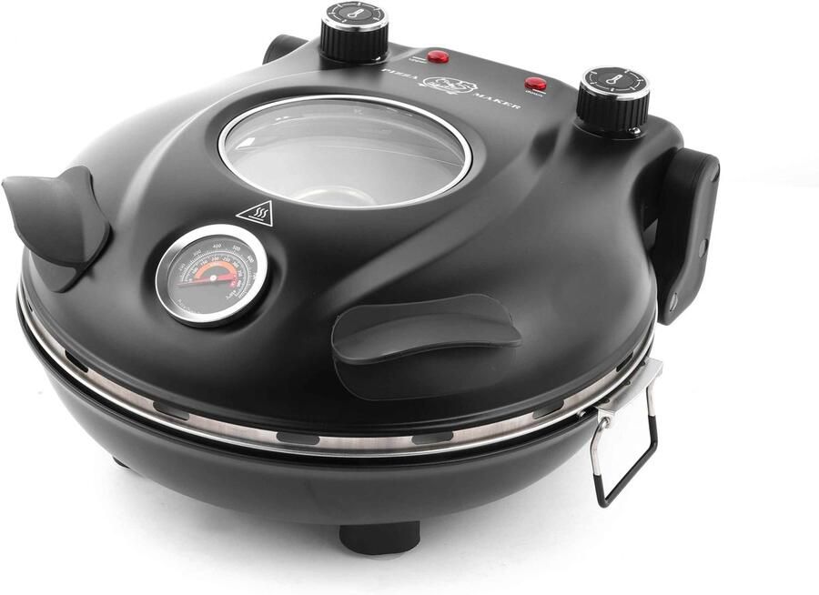 Casa Living Pizza Maker Elektrische Pizzarette 420°C Hoge Temperatuur 1200W 32 cm Pizzasteen 5 Temperatuurstanden