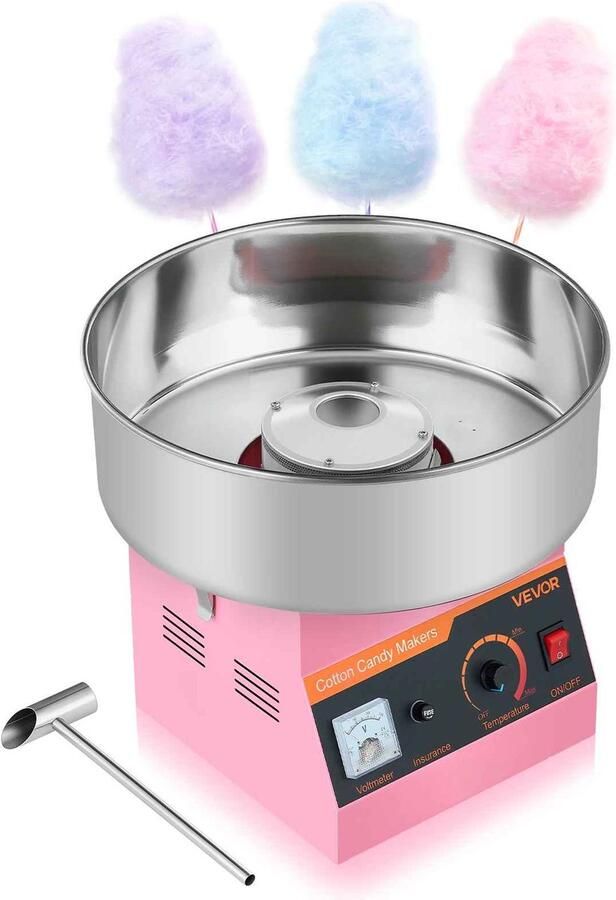 Casa Living Suikerspinmachine 15 Inch RVS Kom Eenvoudige Bediening 1000W Krachtig Voor Thuis Feestjes en Kraampjes Roze