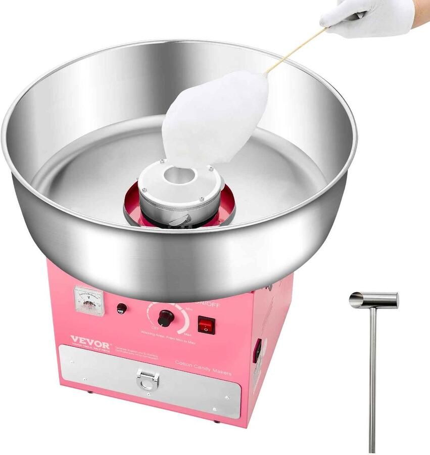 Casa Living Suikerspinmachine Elektrische Suikerspin Maker 1000W Motor RVS Kom Voor Feestjes en Evenementen Thuis Roze