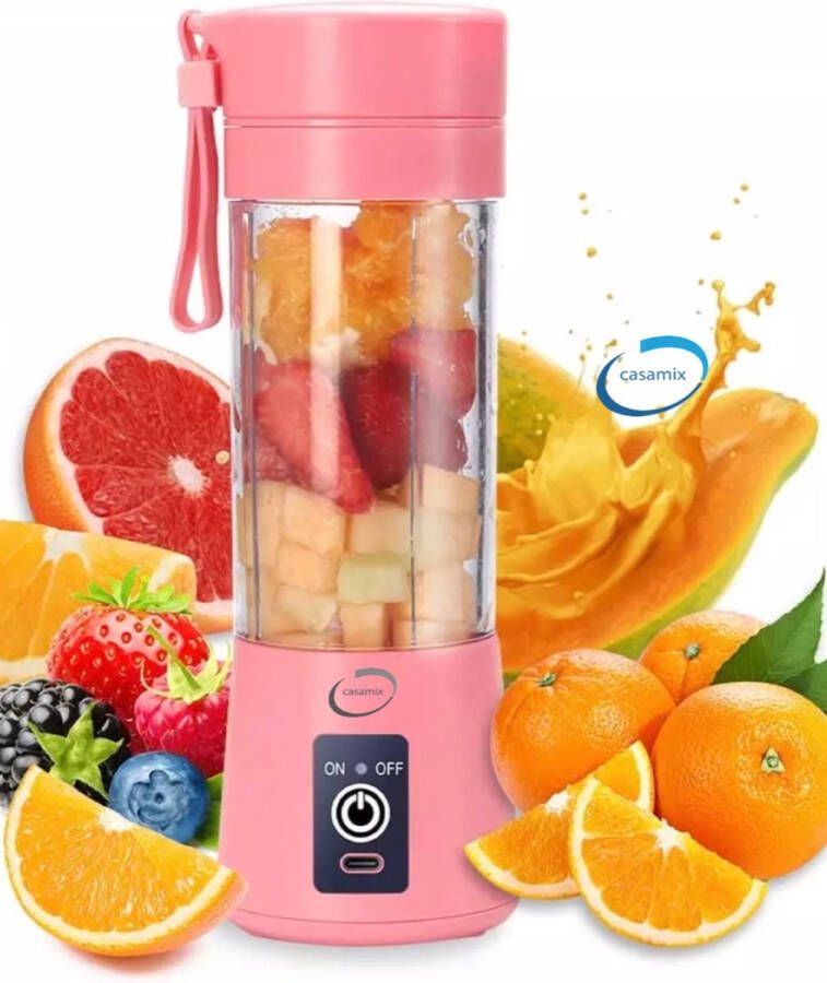 Casamix Draagbare en oplaadbare Blender-GROEN- mini fruit & groeten mixer 380 ml Oplaadbaar -Blender To Go