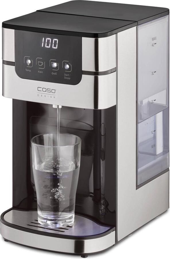 Caso PerfectCup 1000 Pro heetwaterdispenser 4 liter Instant waterkoker met een druk op de knop kokend water