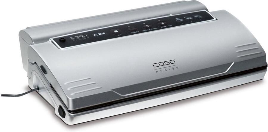 Caso Design CASO VC 200 Volautomatische Vacuüm Sealer – Dubbele Seal Pomp 12 L min Met Afneembare Vacuümkamer Ingebouwde Folierolhouder en Snijder Model 1390