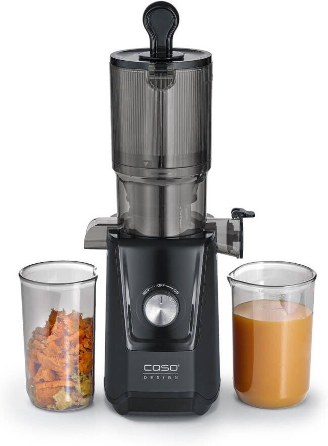 Caso Design CASO Juice Fit Slow Juicer – 200W – Matt Zwart – XL Vulopening Ø105 mm – 800 ml Sap- en Pomace container - Foto 7