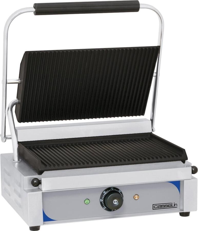 Casselin Professionele Contactgrill met Groeven Horeca Kwaliteit 41 x 37 x 20 cm