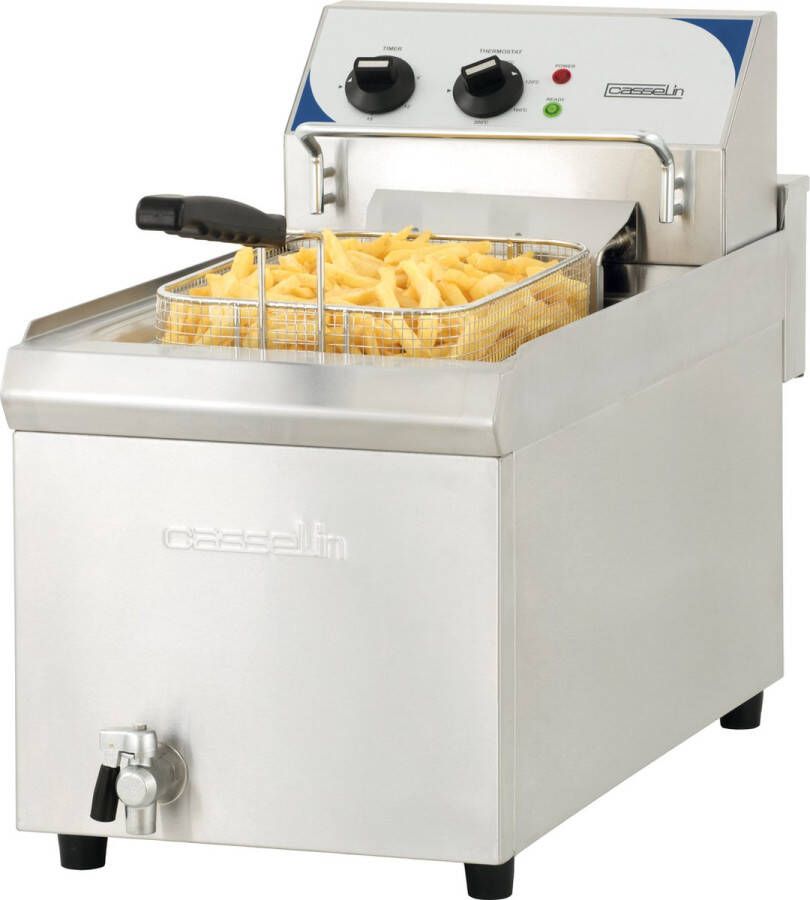 Casselin CFEV10TB friteuse Enkel 10 l Vrijstaand 9000 W Frituurpan Zwart Blauw Roestvrijstaal - Foto 1