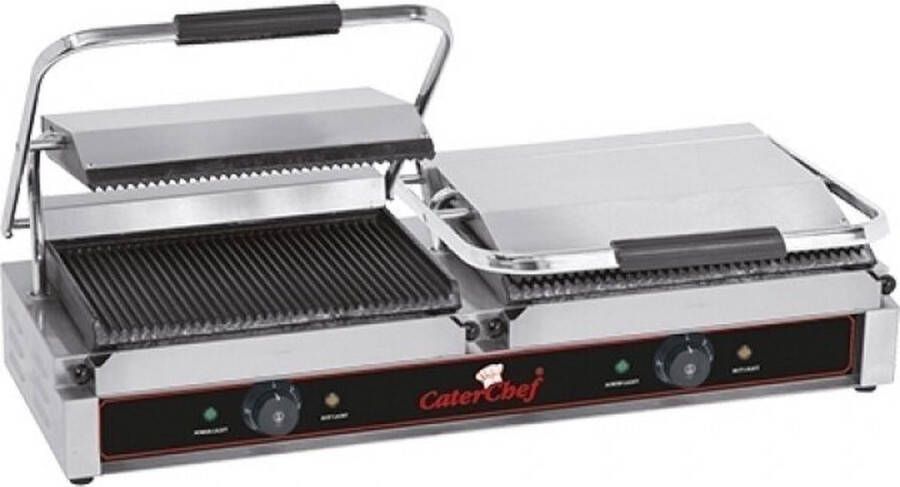 CaterChef Contactgrill Duetto-Grande (Gegroefd Gegroefd) 688425 Horeca