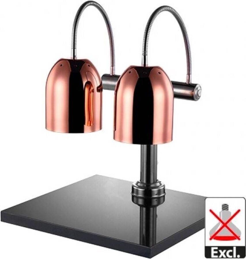 CaterChef Warmhoudlamp Dubbel Koper met Plaat Horeca en Professioneel 688263