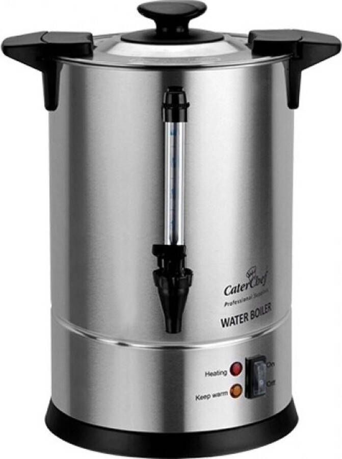 CaterChef Waterkoker Professioneel Buffet & Horeca RVS 5 liter met Dispenser en Waterniveau venster