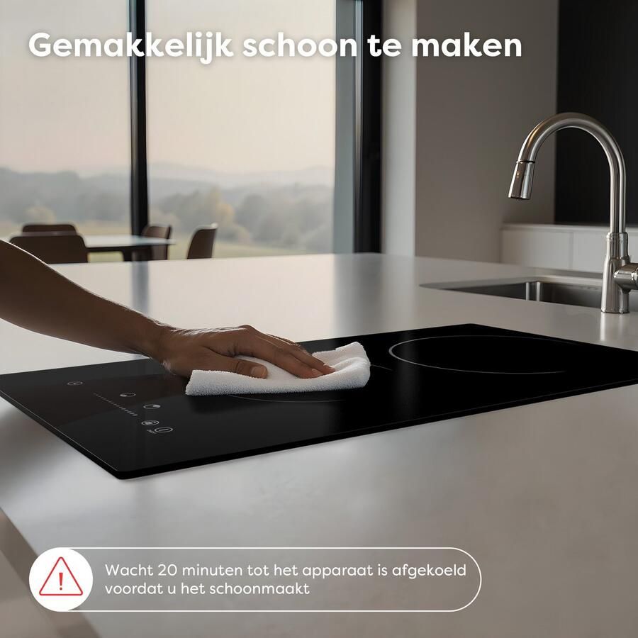 CDV ER302 Elektrische keramische kookplaat 30 cm 2 Pits Inbouw & vrijstaand restwarmte-indicator 3000 W