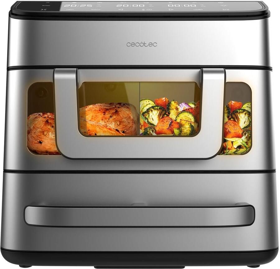 Cecotec Airfryer & Oven Cecofry FoodCourt 18000 4Pizza 18L 2700W staal display