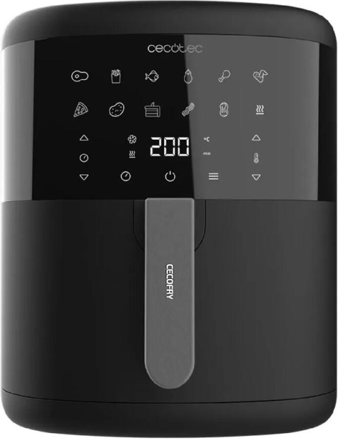 Cecotec Airfryer XL 6 liter 12 Kookprogramma's Touch Screen 1700 Watt Modern en Compact Design Heteluchtfriteuse Cecofry Bombastik 6000
