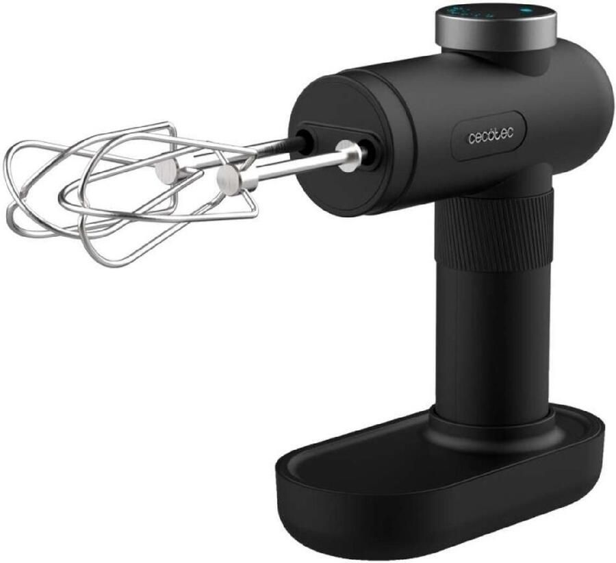 Cecotec Tragbarer Stabmixer PowerTwist Battery 50 W Mixen und Kneten wiederaufladbar über USB 40 Minuten Laufzeit 5 Geschwindigkeitsstufen und Turbo-Funktion LED-Display