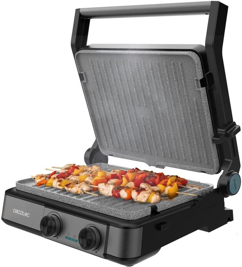 Cecotec Elektrische Grill Rock nGrill 2200 Dual 2200W antiaanbak 180º opening staal